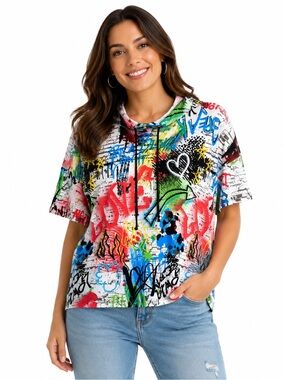 paper tee Multicolor Graffiti Hoodie Tee
